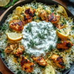 Dump-and-Bake Chicken Tzatziki Rice