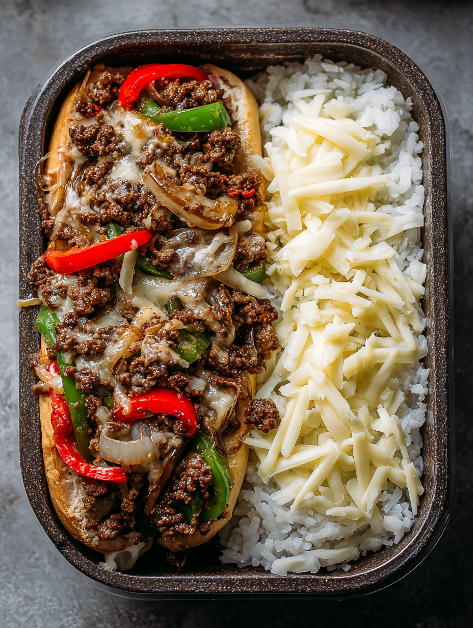 Ground Beef Philly Cheesesteak Meal Prep