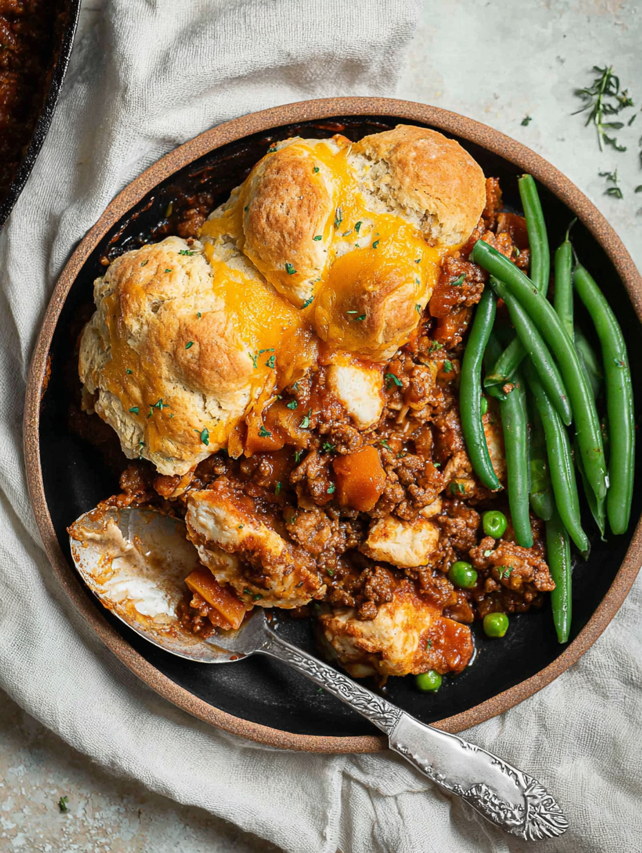 Healthy Sloppy Joe Biscuit Bake