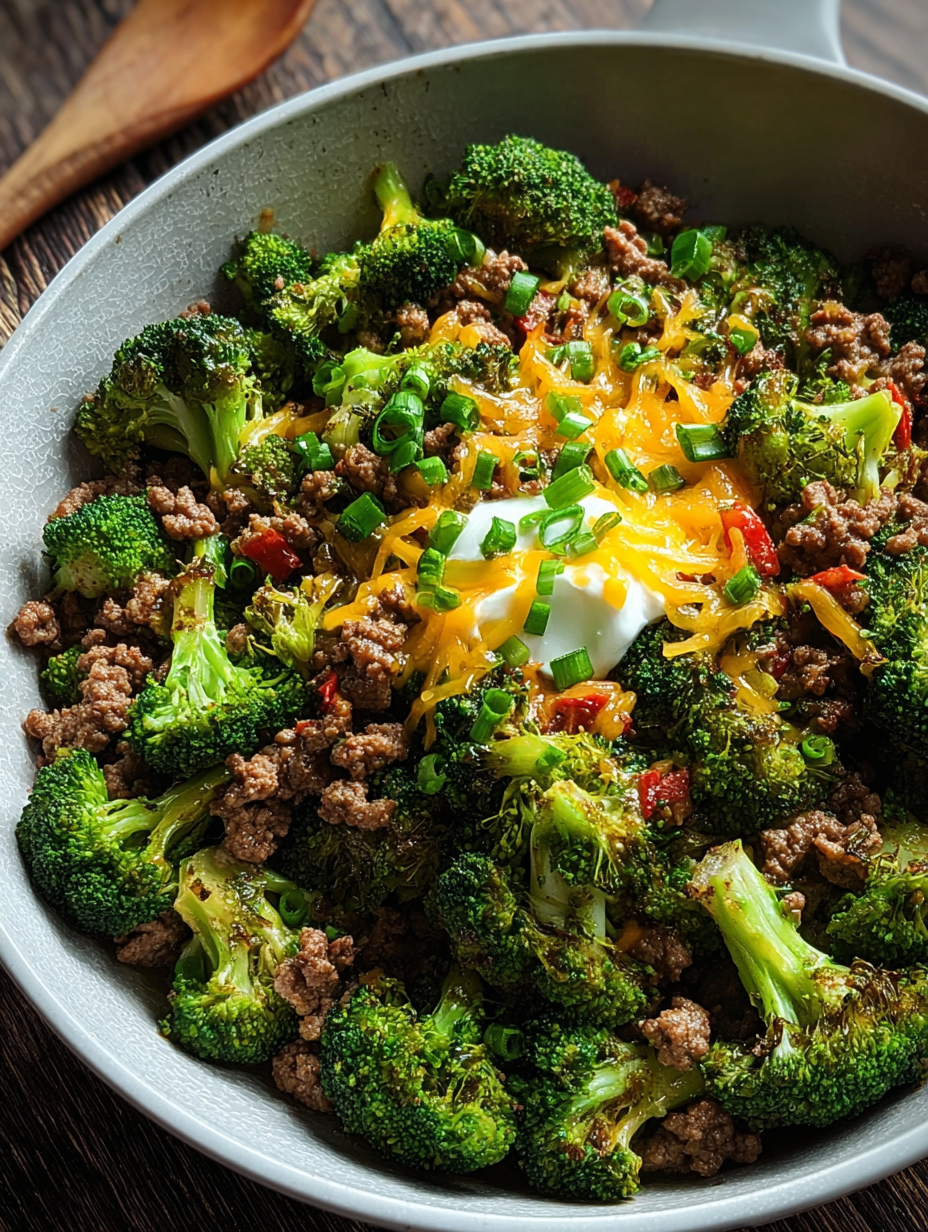 Keto Hamburger Broccoli Skillet