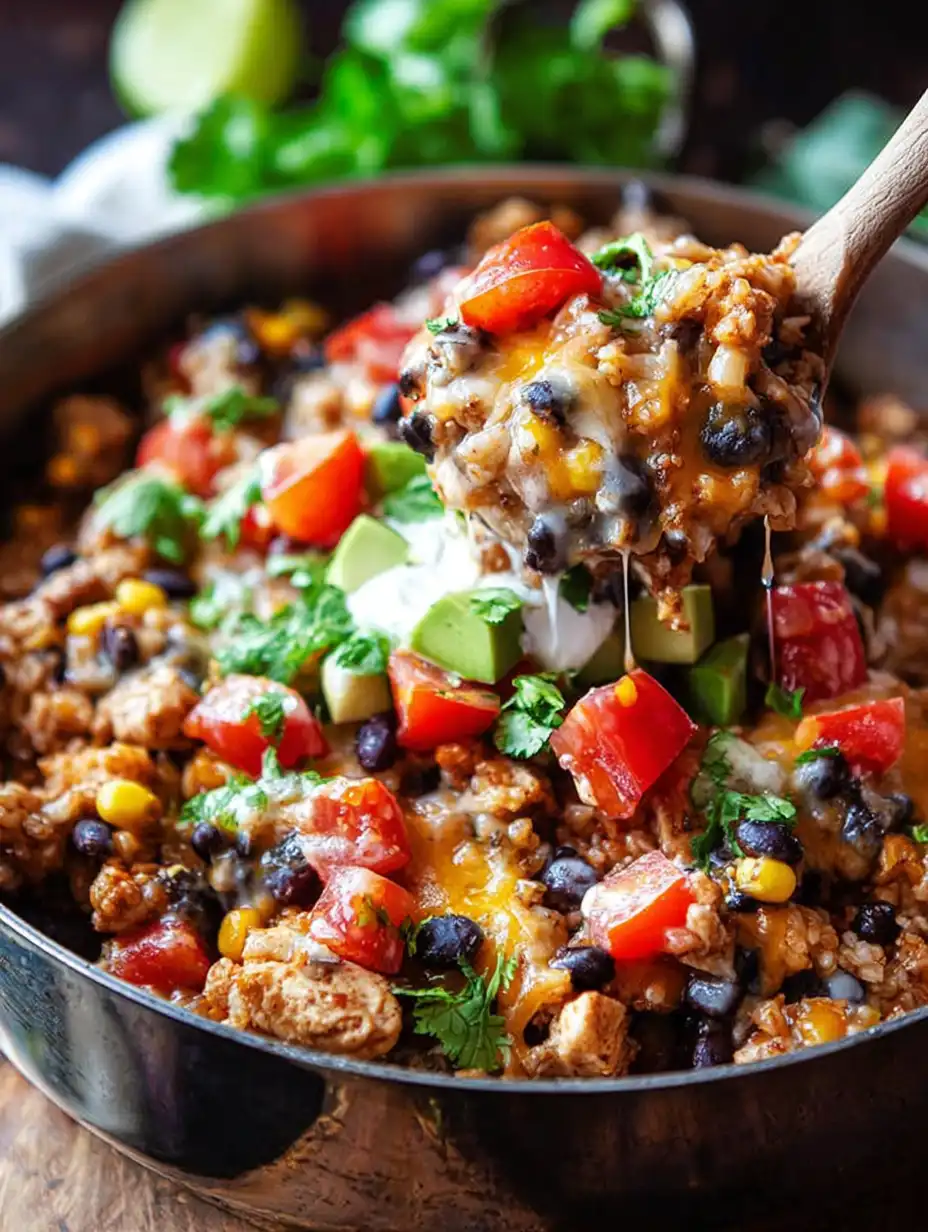 One-Pan Chicken Burrito Bowl (30 minutes)
