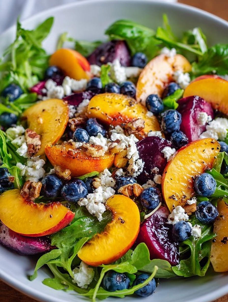 Blueberry Peach Feta Salad