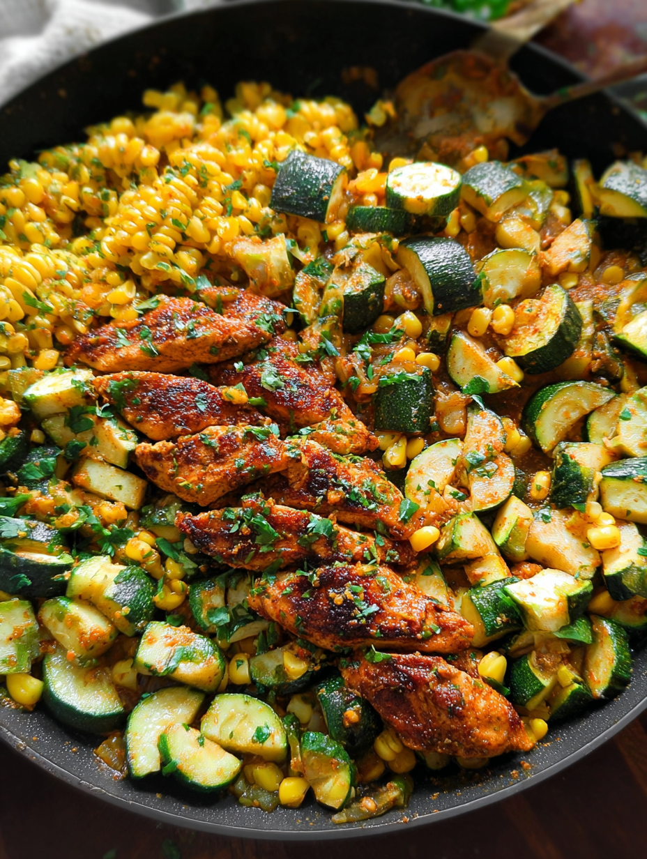 Garlic Butter Chicken with Zucchini and Corn