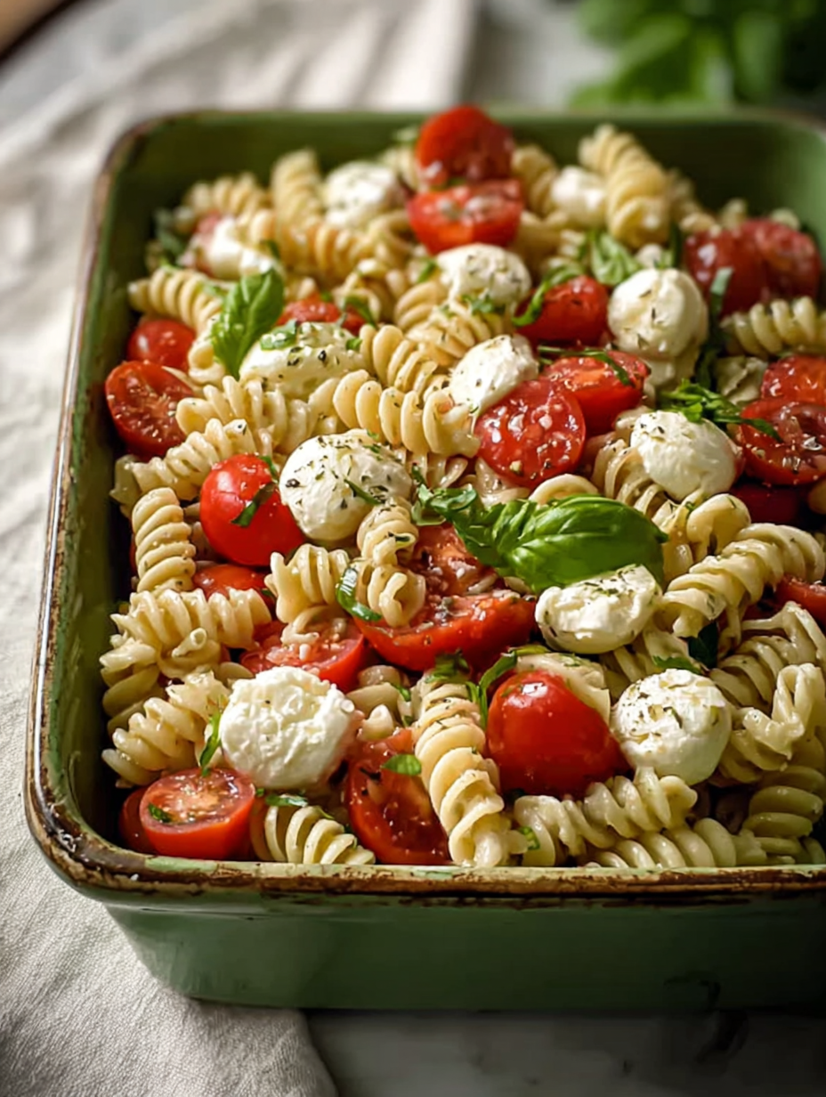 High Protein Caprese Pasta Salad