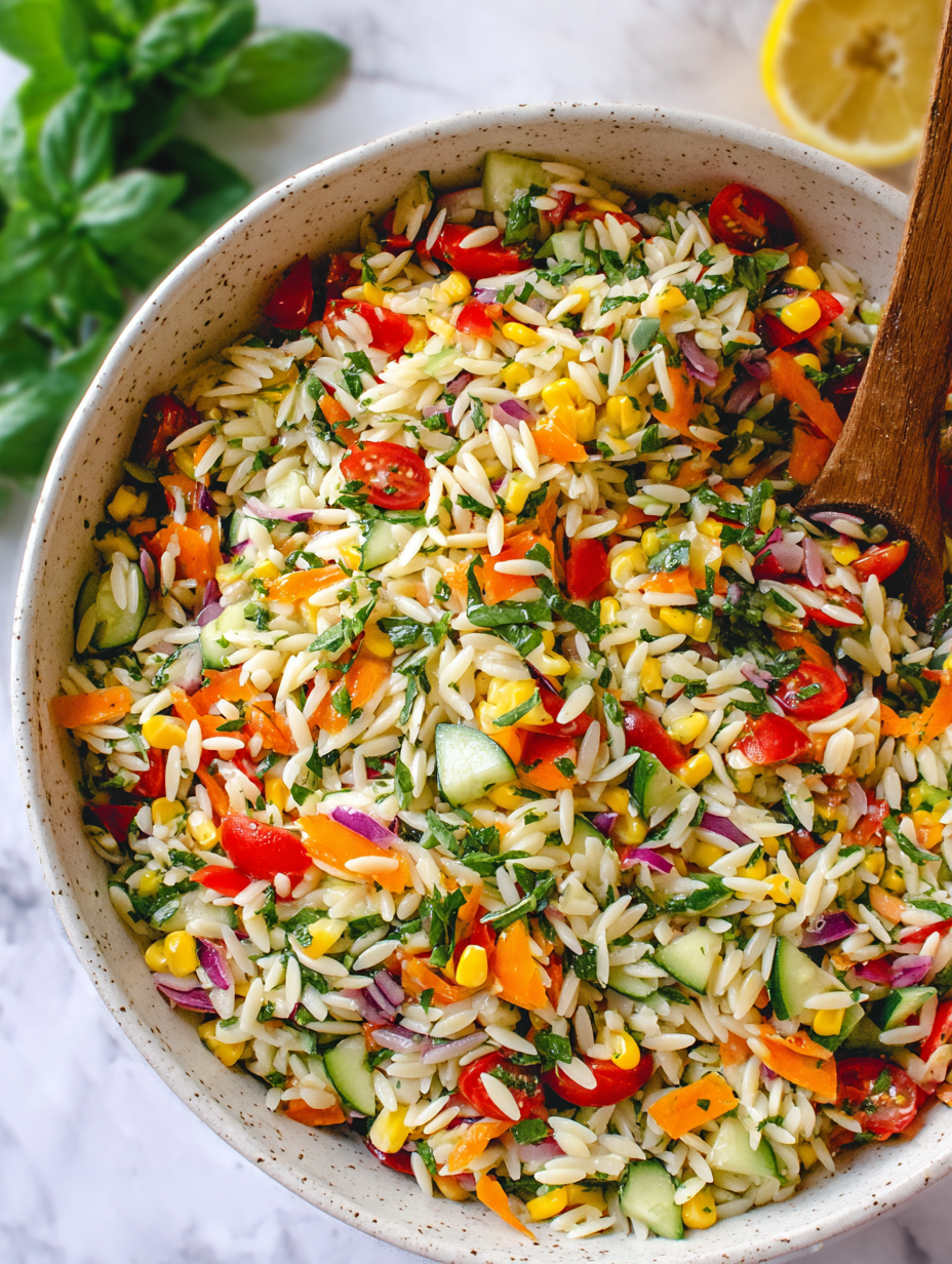 Rainbow Orzo Salad