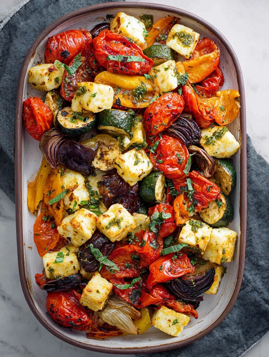 Roasted Mediterranean Vegetables and Halloumi