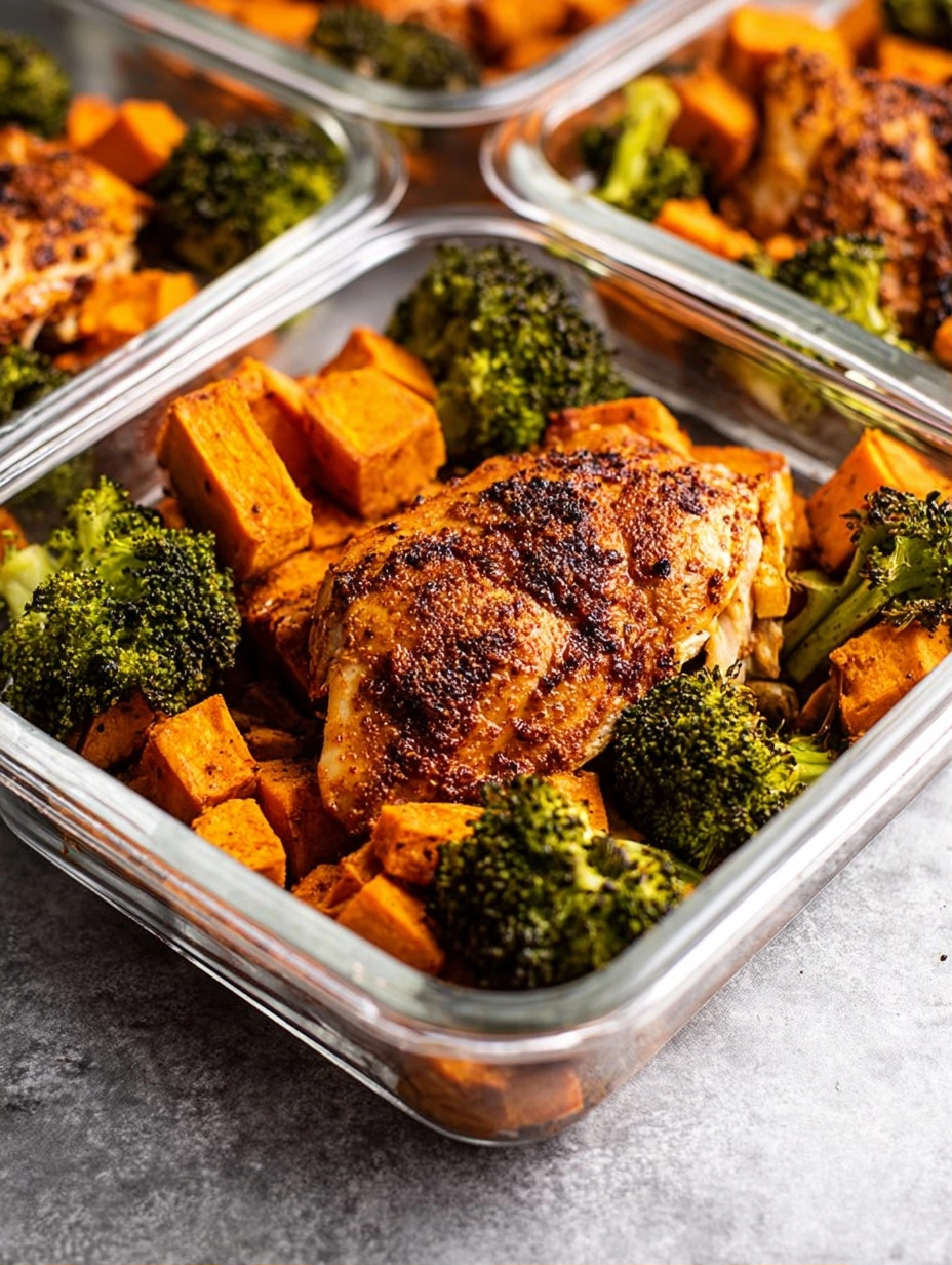Sheet Pan Roasted Chicken, Sweet Potatoes, & Broccoli