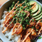 Shrimp Rice Bowls with Spicy Mayo