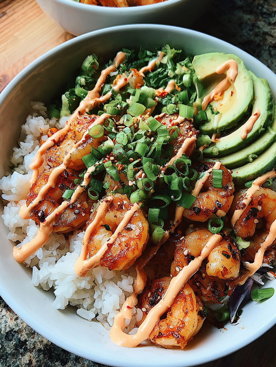 Shrimp Rice Bowls with Spicy Mayo