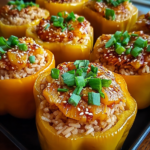 Teriyaki Pineapple Chicken and Rice Stuffed Peppers